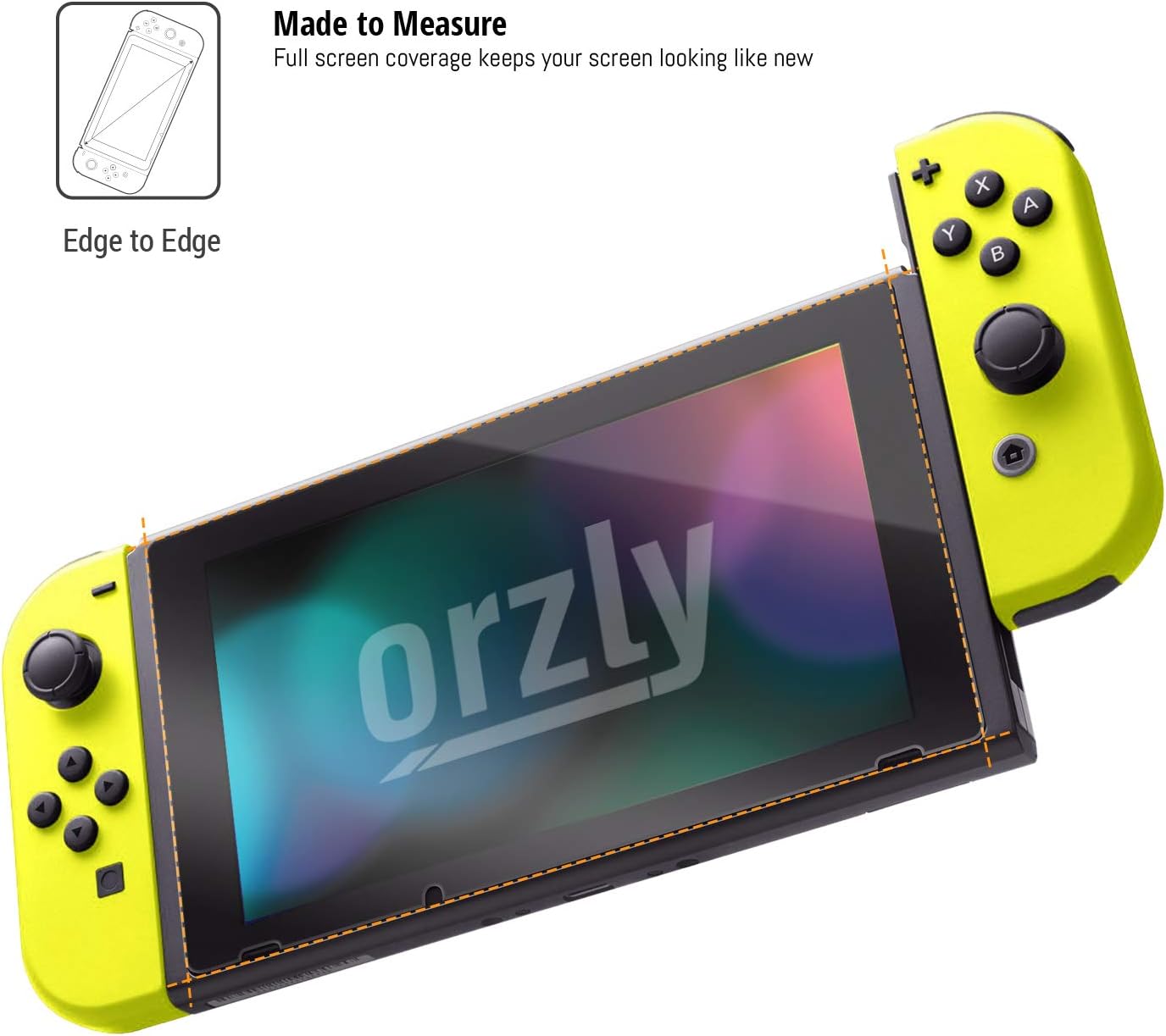 Orzly Glass Screen Protectors compatible with Nintendo Switch - Premium Tempered Glass Screen Protector TWIN PACK [2x Screen Guards - 0.24mm] for 6.2 Inch Tablet Screen on Nintendo Switch Console: Electronics