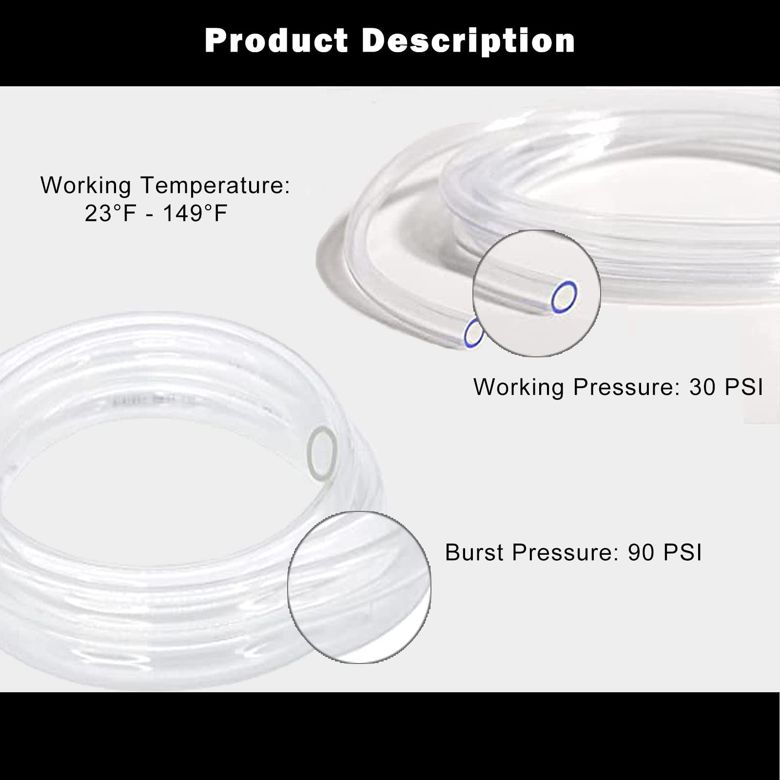 YOUHO 10 Feet PVC 5/16" ID Clear Vinyl Tubing Food Grade Multipurpose