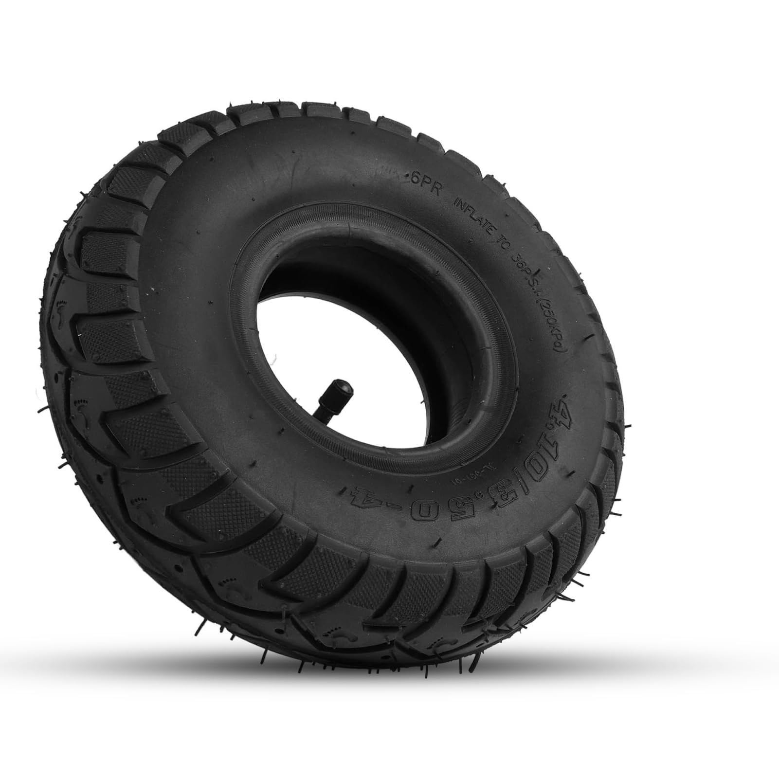 4.10/3.50‑4 Tire and Tube, 10 Inch Tire Inner Tubes with Bent Valve Rubber Inner Outer Tyre Pneumatic Tire Replacement for Hand Trucks, Dollies, Wheelbarrows, Lawn Mowers, Trailers