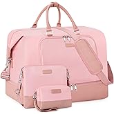 Travel Weekender Bag for Women, 21" Overnight Bag with Shoe Compartment 50L Large Travel Duffel Bag Carry On Tote for Weekend, Overnight, Business Trips, Water Resistant