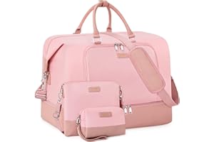 TIBES Travel Weekender Bag for Women, Overnight Bag with Shoe Compartment Oversized Travel Duffel Bag Carry On Tote 21"