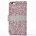 iPhone 6s Plus Wallet case, 3D Bling Jelly Rhinestone PU Leather Wallet Flip Protective Skin Case with Magnetic Bling Button Closure for Apple iPhone 6/6s Plus 5.5 inch Pink