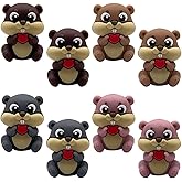 8Pcs Beaver Focal Beads for Pens 3D Animal Bead Silicone Beads for Keychain Making Handmade Crafts Pen Bead