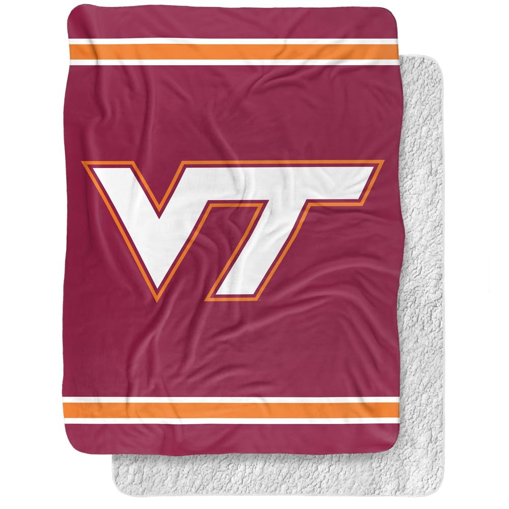 Virginia Tech Blanket, 60"x80" Primary Logo Stripes