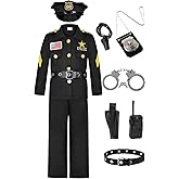 Costumerry Police Officer Costume for Kids Boys Cop Costume Halloween Dress Up