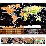 Scratch Map Art,Scratch off World Map,Interactive Travel Scratch Map Black and G