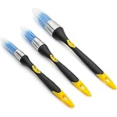 Bates- Trim Paint Brush, 3 pcs, 5/8&rdquo;, 3/4&rdquo; and 1&rdquo; | Ergonomic Handle Brushes for Painting Edges Corners Trim Work &amp; Detail Painting
