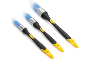 BATES CHOICE Bates- Trim Paint Brush, 3 pcs, 5/8”, 3/4” and 1”, Ergonomic Handles, Trim Brushes for Painting