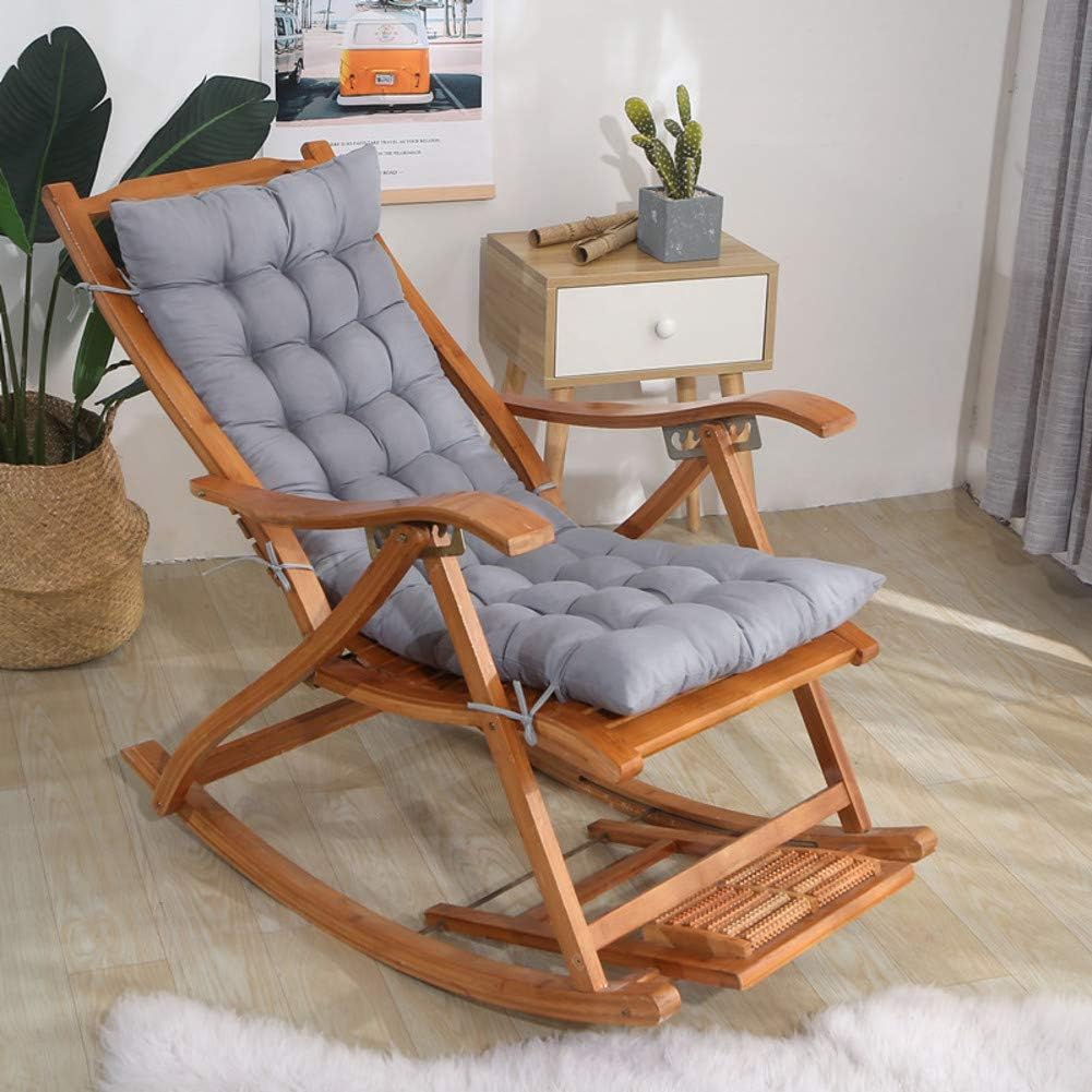 qwqqaq Indoor Outdoor Patio High Seat Back Chair Cushion For Rocking Chair With Ties,thick Padded Chaise Lounger Swing Bench Cushion Recliner Garden-gray 40x110cm(16x43inch)