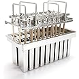 Commercial Popsicle Mo-lds,20PCS Stainless Steel Frozen Popsicle Mo-lds Ice Cream Pop Maker Lolly Mo-ld Ice Cream Stick Holder,Silver