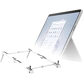 BoxWave Stand and Mount Compatible with Microsoft Surface Pro 9 - Pocket Aluminum Stand 3-in-1, Portable Multi Angle Viewing Riser - Metallic Silver