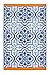 Fab Habitat Outdoor Rug - Waterproof, Fade Resistant, Crease-Free - Premium Recycled Plastic - Spanish Tile Farmhouse - Large Patio, Deck, Sunroom, Camping, RV - Puebla - Blue - 6 x 9 ft