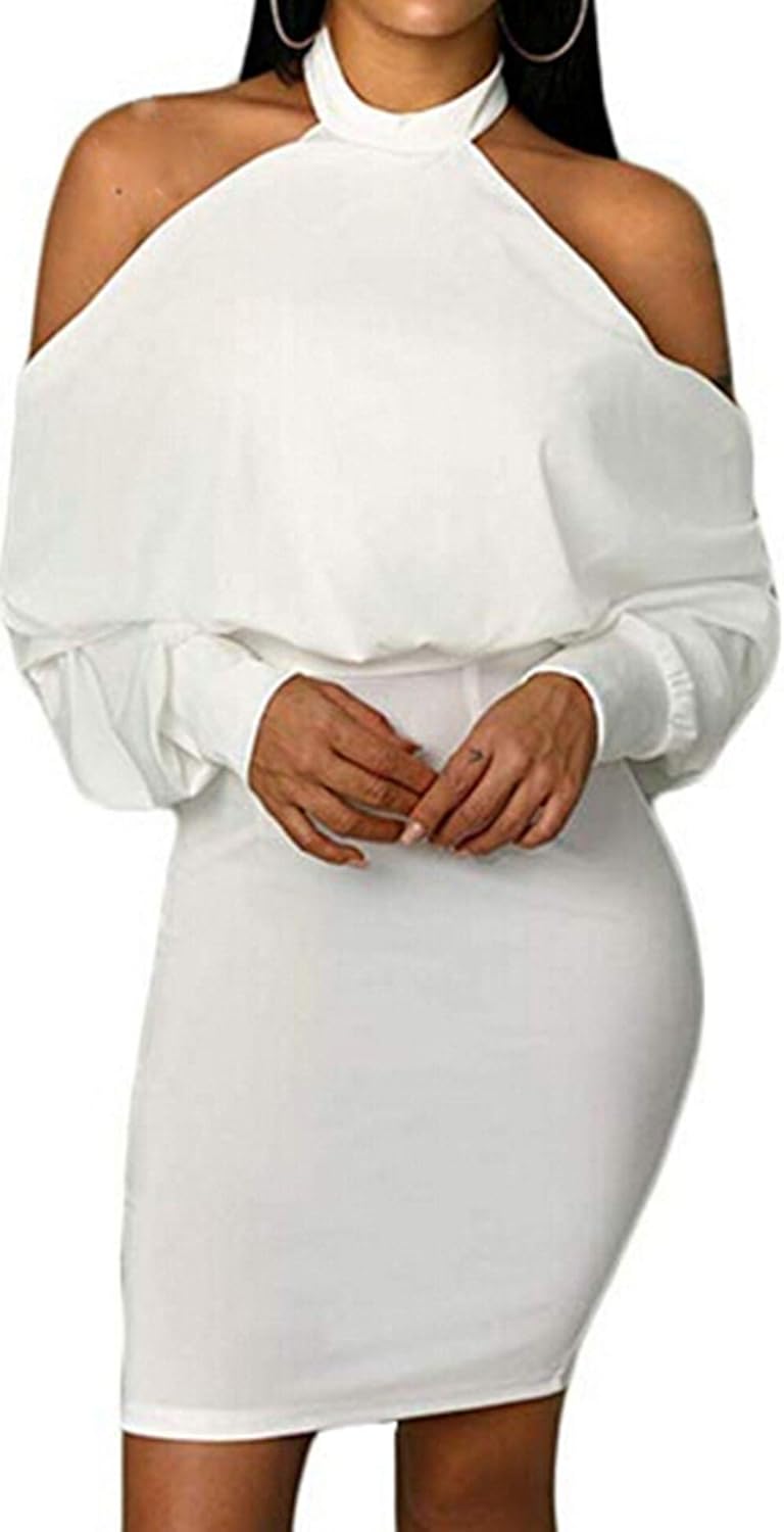 white cold shoulder dress