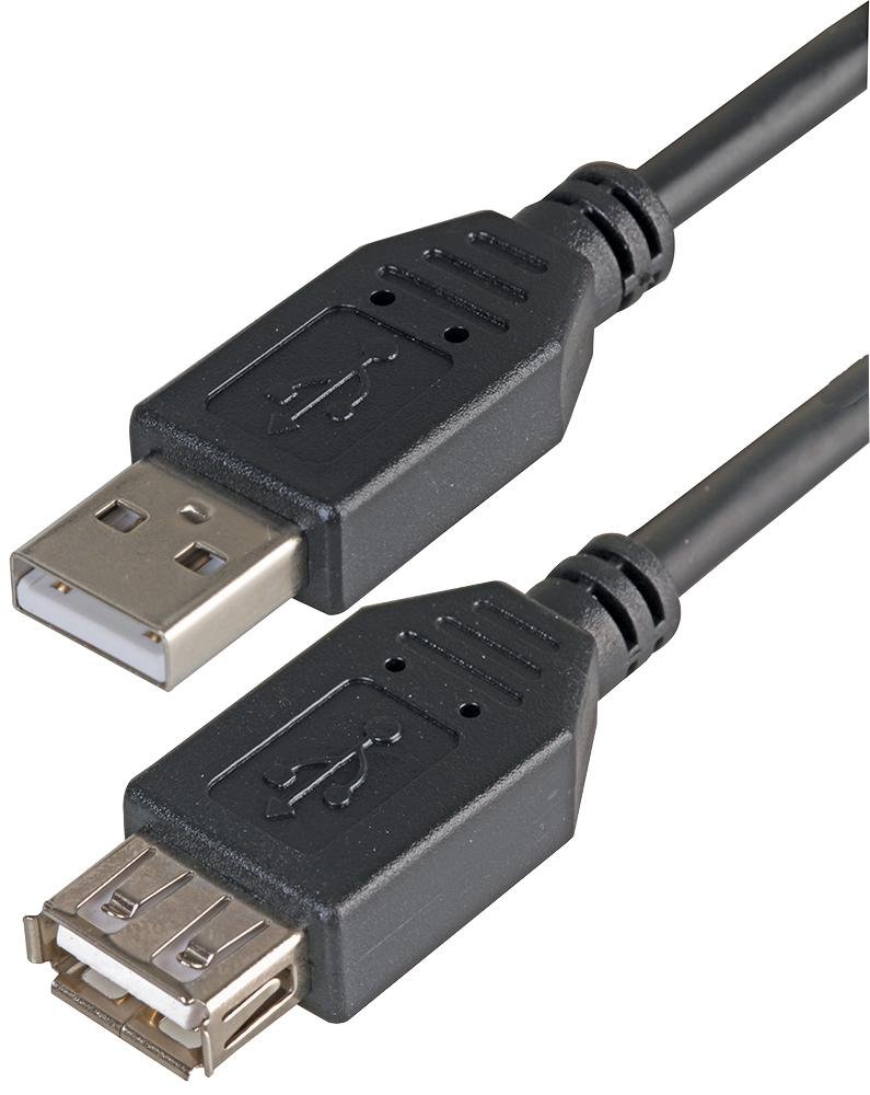 Pro Signal PSG91422 USB 2.0 A Male to A Female Cable, 3 m, Black