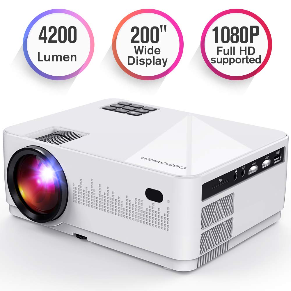 DBPOWER L21 LCD Video Projector, Upgraded 5000L 1080P 1920x1080