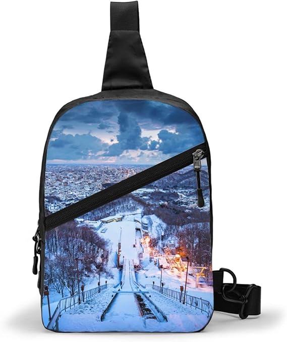 Amazon ボディバッグ ワンショルダー 彼氏 ボーイフレンド メンズ バレンタインデー 21x30cm 北海道大通公園の札幌の街並み ポータブルチェストバッグ 登山スポーツバッグ シンプルで軽いレジャースポーツ ボディバッグ ワンショルダー