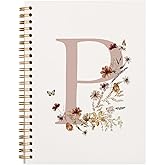 QUICQOD Initial Letter Pink Gifts P Personalized Spiral Notebook Journal, Cute Custom Notebook for Women Friends Teachers Nurses School Work Office, Preppy Pink Journal for Teen Girls, 5.5x8.3inch