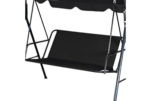 NSDAWALI Swing Seat Replacement Covers for Outdoor Patio Swing 3 Seater 600D Upgraded Thicken Oxford Waterproof Fabric Porch Swing Chair Cushion Covers (Black, 58.3" x 19.5" x 19.5")
