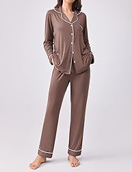 Ekouaer Womens Pajamas Set 2 Piece Button Down