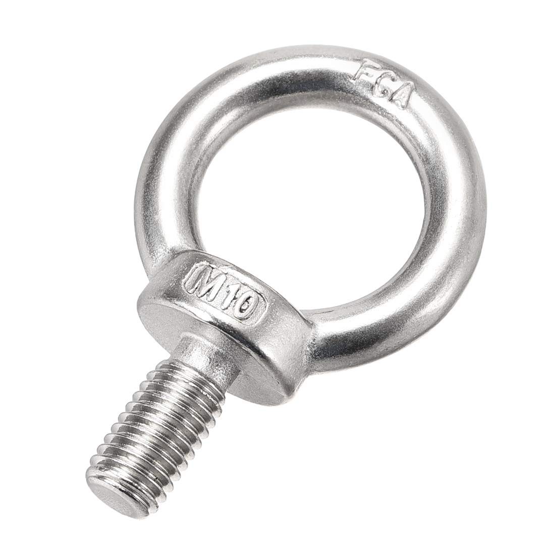 Sourcingmap Lifting Eye Bolt M10 x 20mm Male Thread 304 Stainless Steel for Hanging, Pack of 6