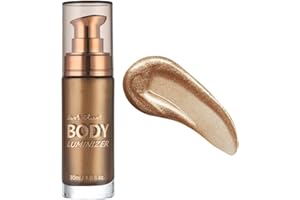 MAEPEOR Body Luminizer 6 Colors Waterproof Smooth Shimmer Face Body Glow Illuminator Non-sticky Liquid Body Highlight Illuminator (30 ML, 03 Glistening Bronze)