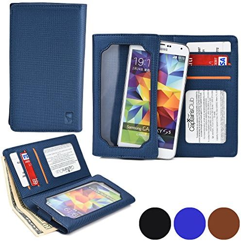 Cooper Cases(TM) Infinite Wallet BLU Life One (L120) / One M / One X / One (2015) Case in Blue (PU Canvas Cover, Built-in Screen Protector, Card Slots, ID Holder, Billfold)