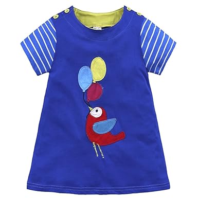 IPBEN Baby Mädchen Prinzessin Kleid Mädchen Jerseykleid mit Streifen Crewneck Kleid