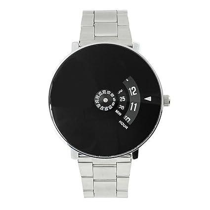 Round Analogue Black Dial Mens Wrist Watch -W025