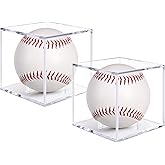 Guirnd 2 Pack Baseball Display Case, UV Protected Acrylic Baseball Holder Display case, Cube Memorabilia Autograph Ball Protector Boxes for Official Size Ball