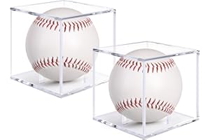 Guirnd 2 Pack Baseball Display Case, UV Protected Acrylic Baseball Holder Display case, Cube Memorabilia Autograph Ball Protector Boxes for Official Size Ball