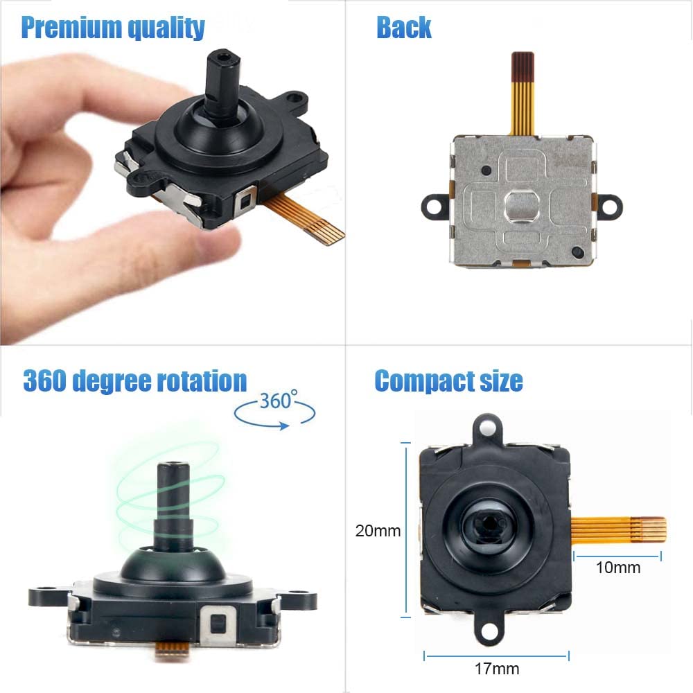 2 Pack Joystick Replacement for Oculus Quest 2/3 Controller/Meta Quest 2/3 Controller, 14 in One Replacement Joystick Analog Thumb Stick Repair Kit for Oculus Quest 2/3 Accessories
