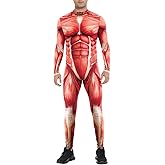 Bemeiren Men's Bodysuits abstract pattern Artistic Painting Stretch Jumpsuit Costume for Adult Halloween Cosplay Party