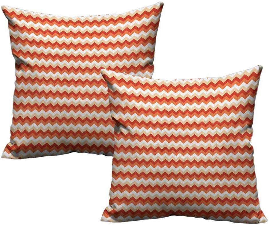 Amazon Com Scottdecor Coral Funny Pillowcases Horizontal Chevron Pattern Arrows Geometric Design Striped Old Fashion Zigzag Envelope Closure End Easy Fit For Summer 14x14 Inch X2pcs Orange Coral White Home Kitchen
