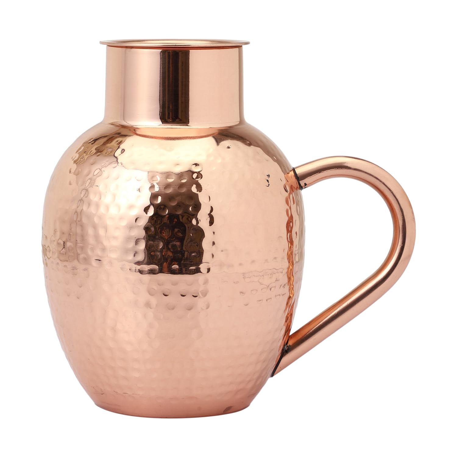 Pure Copper Water Jug with Bowl, Heavy Duty Copper Pitcher for Ayurveda Health Benefit - 1.5 Liter Capacity