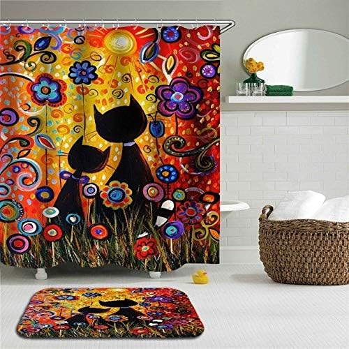 180cmx180cm 花柄のシャワーカーテンセット防水ポリエステル生地 ノンスリップマットラグトイレバスルームのホームインテリア壁紙 自己接着性コンタクトペーパーホームdecorat Pvcブルーシリーズ自己接着壁紙ブルースカイ白い雲ブルースターベッドルームリビングルーム