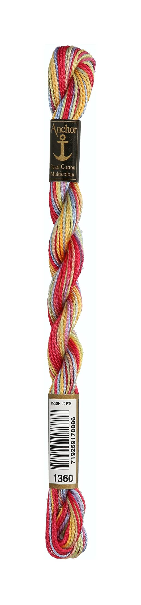 ANCHOR Pearl Yarn Multicolor, Thickness: 5, Packaging: 5G, Running Length: 21M 1360 Embroidery Threads