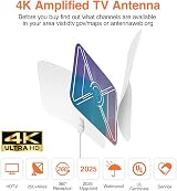 Amazqi Indoor TV Aerial 250+ Miles 4K Freeview Signal Booster 5M Cable White view 2