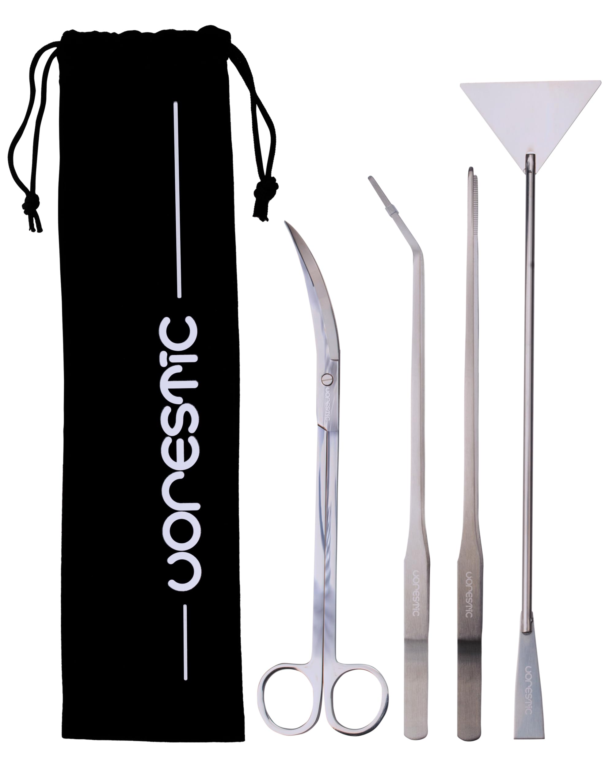 VORESTIC 4 pcs Fish Tank Accessories, Aquarium Scissors 25cm, Aquarium Tweezers 27cm, Spatula