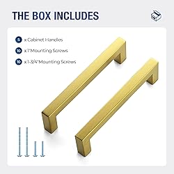 JOY DECOR 5 Pack Cabinet Handles, Gold Cabinet