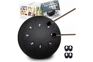 Flagest Steel Tongue Drum 8 Note 6 Inches Rain Drum for Outside, Rain Chimes for Garden, Instruments for Beginners Adult Meditation Healing