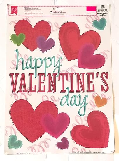 Amazon Com Happy Valentine S Day Window Cling Kitchen Dining Amazon Com Happy Valentine S Day Window Cling Kitchen Dining