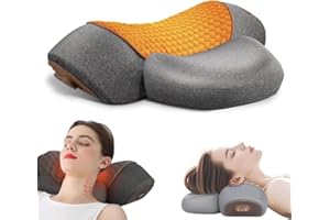 Fisiorest 3-in-1 Neck Massager Pillow, Neck Massager- Ergonomic Hump Neck Pillows with Traction, Heat & Vibration, Memory Foa