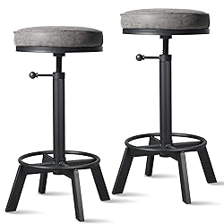 BOKKOLIK Vintage Bar Stools Set of 2 Industrial Bar