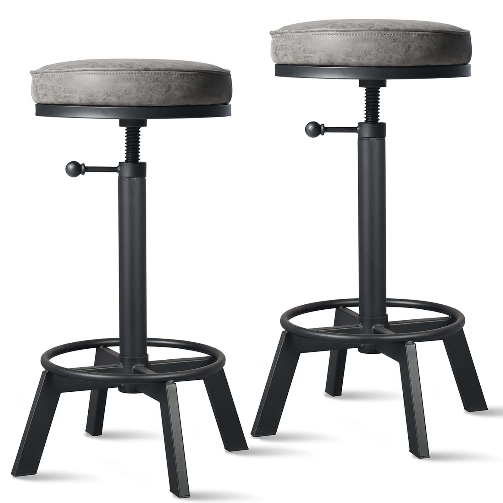 BOKKOLIK Vintage Bar Stools Set of 2 Industrial Bar