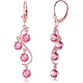 4.95 Carat 14k Solid Rose Gold Chandelier Earrings Natural Pink Topaz