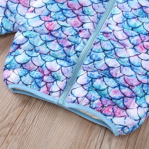 RAISEVERN Neonata 6-12 Mesi Cappotti Invernali Cappotti Cappotti Giacca Leggera Capispalla Mermaid Purple