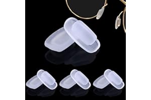 KECHIO Eyeglass Nose Pads 4 Pair of Replacement Square Premium Grade Soft Silicone - Rectangle Shaped Slide/Push-in Nose Pads