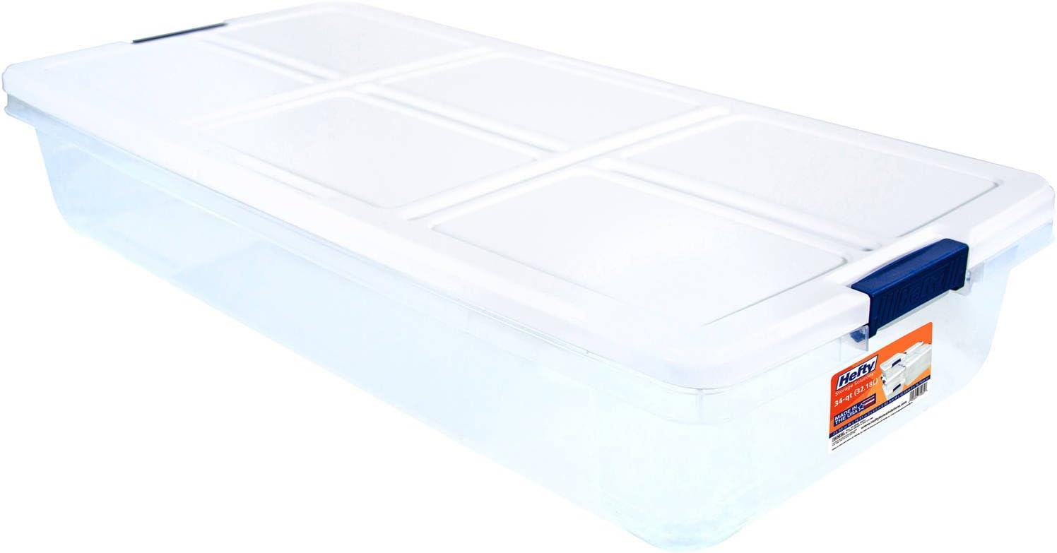 Home & Garden 52 QUART Plastic Storage Latch Container Under Bed Tote