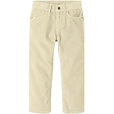 KSWYCT Boys Dress Pants Formal Slim Fit Corduroy Suit Pant for Boy Kids High Waisted Vintage Flat Front Trousers