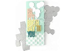 Mvchifay Cutting Dies for Card Making Metal Die-Cuts Scrapbooking Tool Hollow Frame DIY Craft Punch Template Embossing for Paper Album Decor (Happy Birthday Ballon-4.7x5.7in)